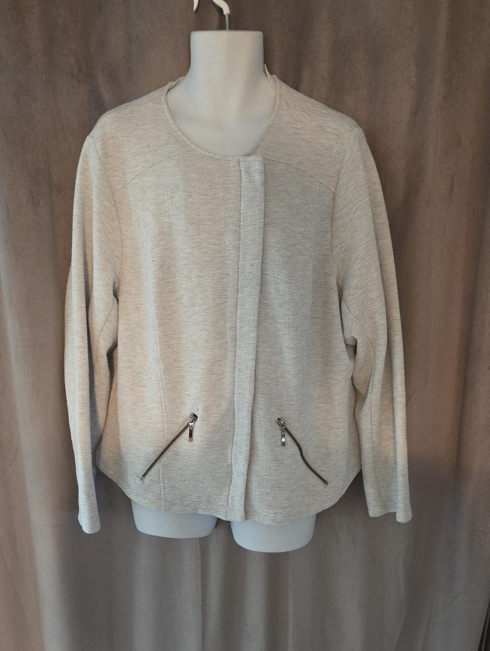 torrid 4 Cream Zip-Pocket Knit Cardigan Jacket